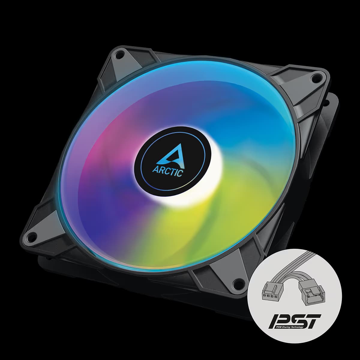 ARCTIC P14 PWM PST 140mm Black A-RGB Pack of 3 image