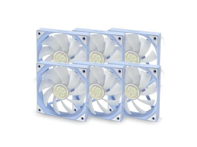 Yeston SAKURA 120mm Blue / White Addressable RGB PWM 79 CFM 6-Pack main image