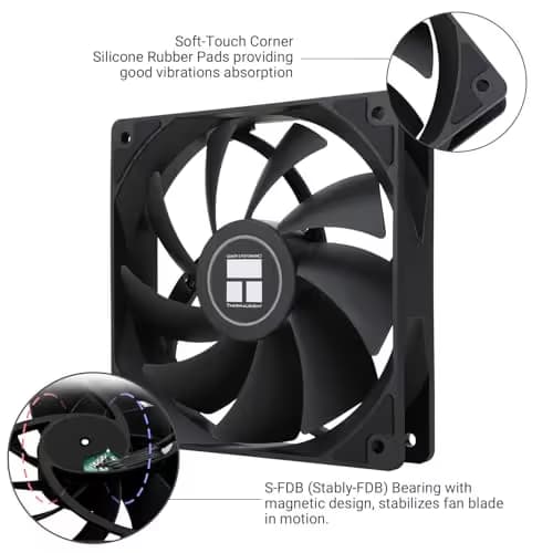 Thermalright TL-C12C X5 120mm Black PWM 66.17 CFM 5-Pack image