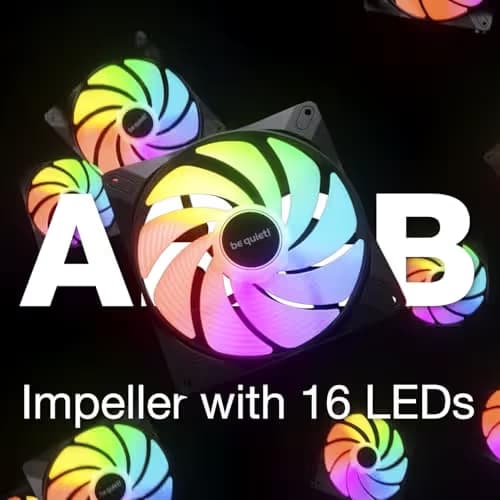 be quiet! Light Wings LX 120mm Black PWM Addressable RGB 61.8 CFM 3-Pack image
