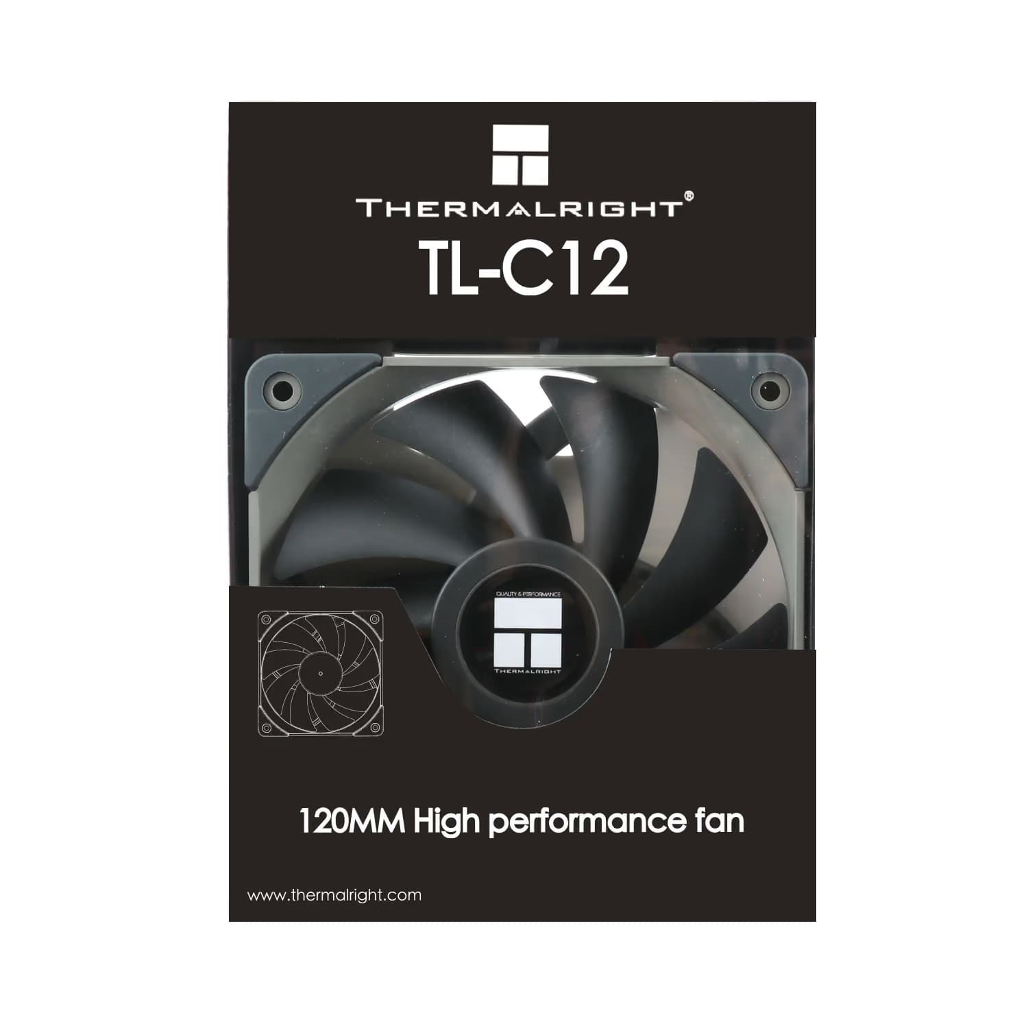 Thermalright TL-C12 D6 120mm Gray PWM 66.17 CFM 1-Pack image