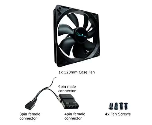 Apevia CF12S-BK 120mm Black 57.67 CFM 1-Pack image