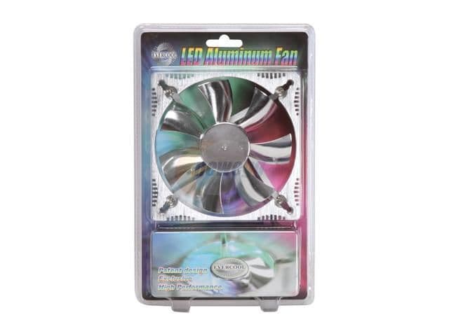 Evercool FAN-ALED12025B 120mm Silver Multicolor LED 79.2 CFM 1-Pack main image