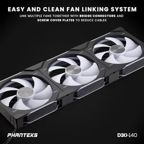 Phanteks PH-F140D30 140mm Black Addressable RGB PWM 71.93 CFM 3-Pack image