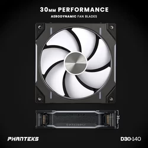 Phanteks PH-F140D30 140mm Black Addressable RGB PWM 71.93 CFM 3-Pack image