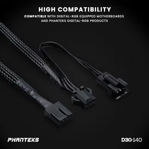 Phanteks PH-F140D30 140mm Black Addressable RGB PWM 71.93 CFM 3-Pack image