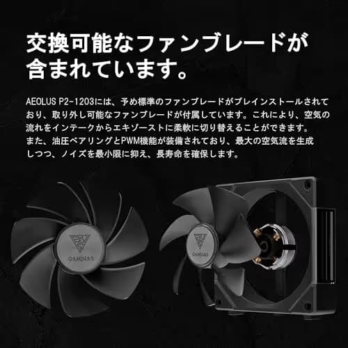 GAMDIAS AEOLUS P2 120mm Black RGB PWM 3-Pack image