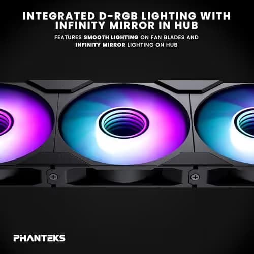Phanteks M25G2-120 120mm Black D-RGB PWM 72.72 CFM 3-Pack image