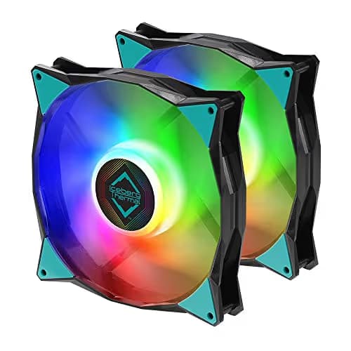 Iceberg Thermal IceGALE 140mm Black / Teal ARGB PWM 96 CFM 2-Pack image