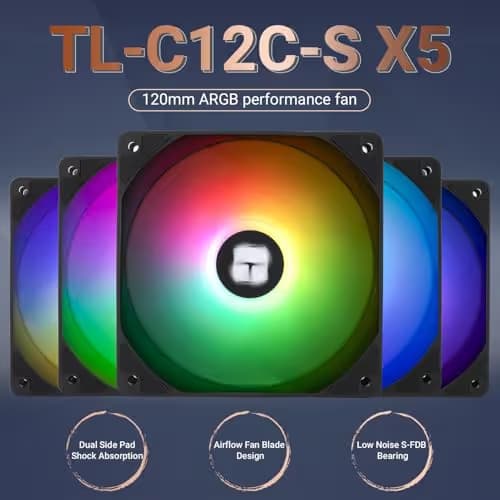 Thermalright TL-C12C-S 120mm Black PWM ARGB 5-Pack image