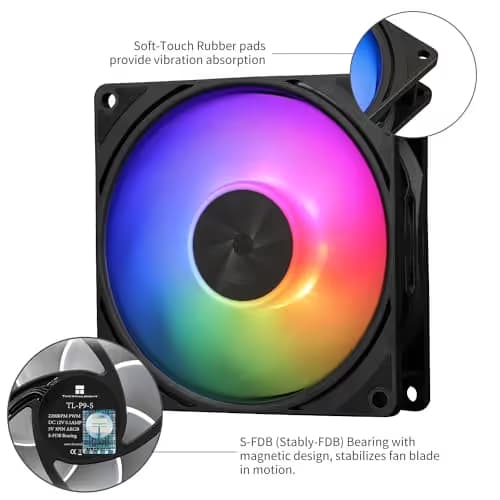 Thermalright TL-P9-S 92mm Black PWM Addressable RGB 32.77 CFM image
