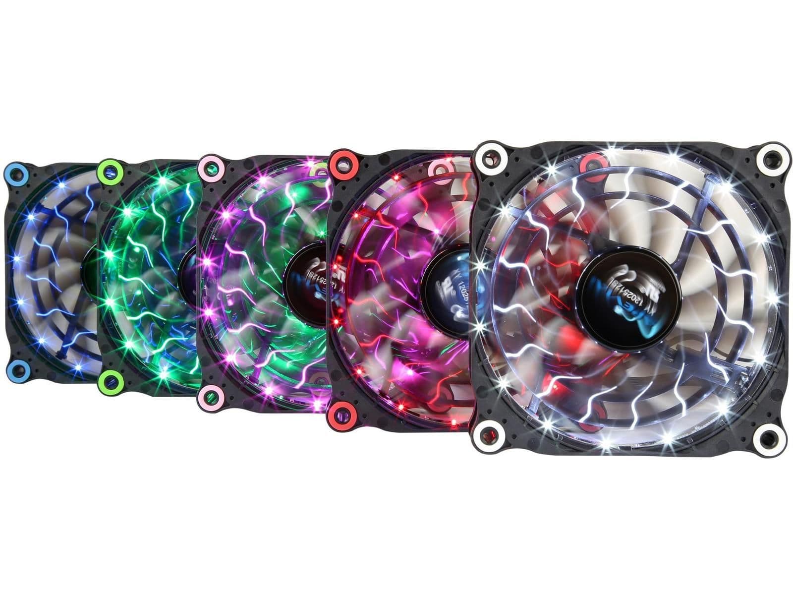 Apevia 512L-DMC 120mm Black / Multicolor Multicolor 57.67 CFM 5-Pack main image