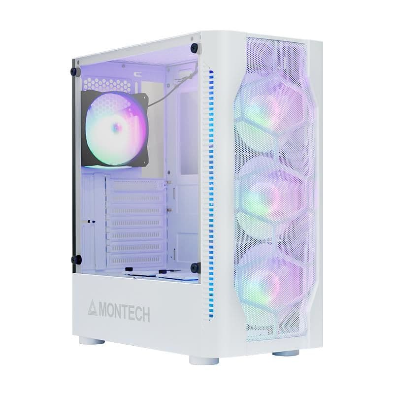 Montech X1 ATX Mid Tower White Tempered Glass Side Panel main image