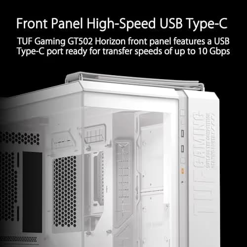 Asus TUF Gaming GT502 Horizon ATX Mid Tower White with Tempered Glass Side Panel image