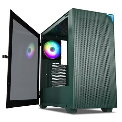 Vetroo AL800 ATX Mid Tower Green Tempered Glass Side Panel image