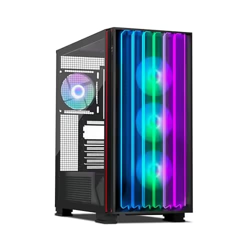 YEYIAN Mirage X ATX Full Tower Black with Tempered Glass Side Panel, USB 3.2 Gen 2x2 Type-C USB 3.2 Gen 1 Type-A, Dimensions 517 x 235 x 497 image