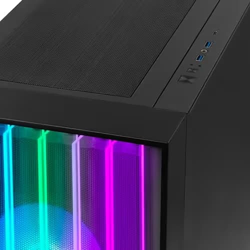YEYIAN Mirage X ATX Full Tower Black with Tempered Glass Side Panel, USB 3.2 Gen 2x2 Type-C USB 3.2 Gen 1 Type-A, Dimensions 517 x 235 x 497 image