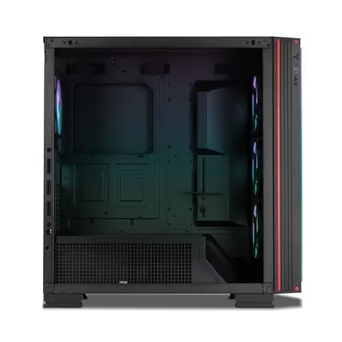 YEYIAN Mirage X ATX Full Tower Black with Tempered Glass Side Panel, USB 3.2 Gen 2x2 Type-C USB 3.2 Gen 1 Type-A, Dimensions 517 x 235 x 497 image