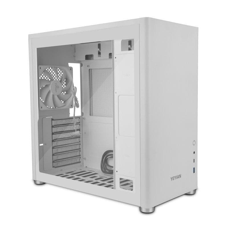 YEYIAN Hussar Plus ATX Mid Tower White with Tempered Glass Side Panel and USB 3.2 Gen 1 Type-A main image