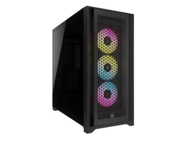Corsair iCUE 5000D RGB AIRFLOW ATX Mid Tower Black Tempered Glass Side Panel, Includes iCUE Lighting Node PRO image
