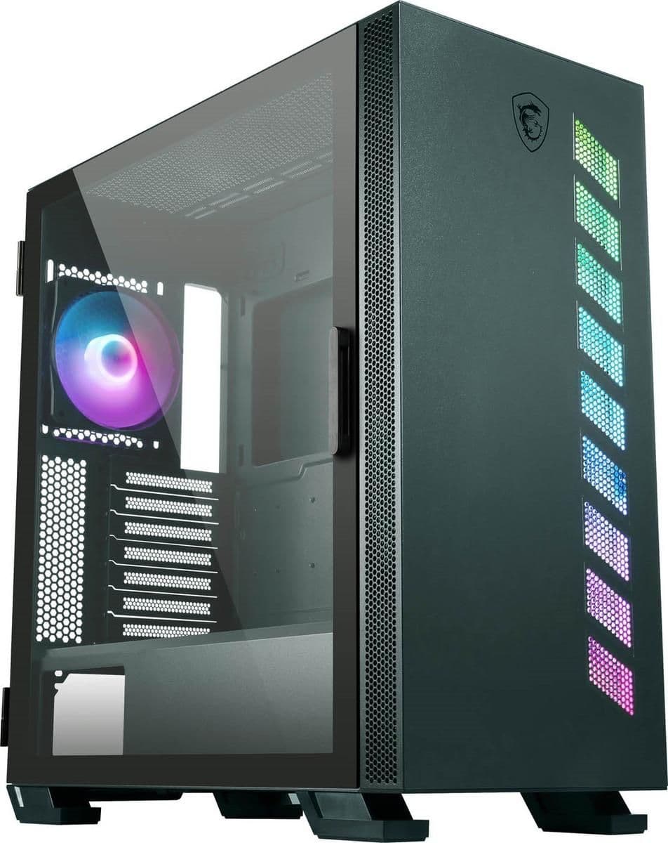 MSI MAG VAMPIRIC 300R ATX Mid Tower MIDNIGHT GREEN Tempered Glass Side Panel main image