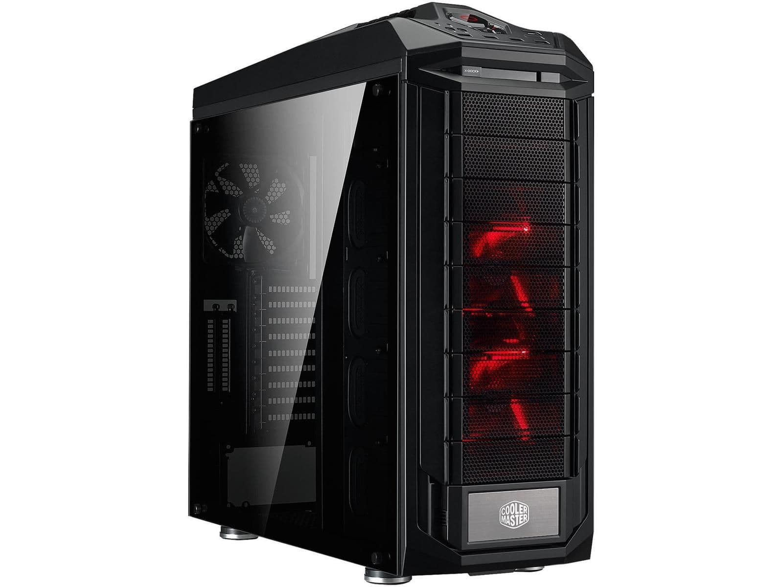 Cooler Master Trooper SE ATX Full Tower Black / Red with Tempered Glass Side Panel and USB 3.2 Gen 1 Type-A, USB 2.0 Type-A image