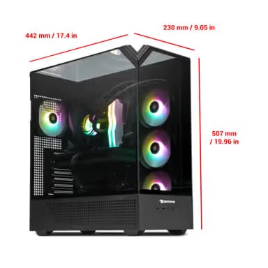 iBuypower Element 9 ATX Mid Tower Black with Tempered Glass Side Panel image