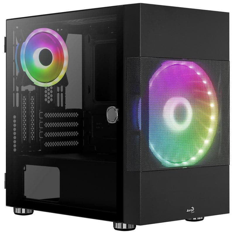 Aerocool Atomic V1 MicroATX Mini Tower Black Tempered Glass Side Panel main image
