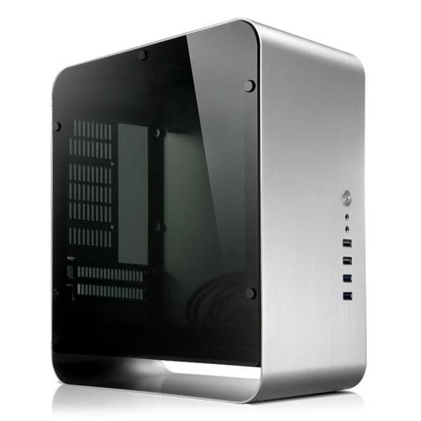 Jonsbo UMX1 Plus Mini-ITX Desktop Silver / Black with Tempered Glass Side Panel and USB 3.2 Gen 1 Type-A, USB 2.0 Type-A Front Panel main image