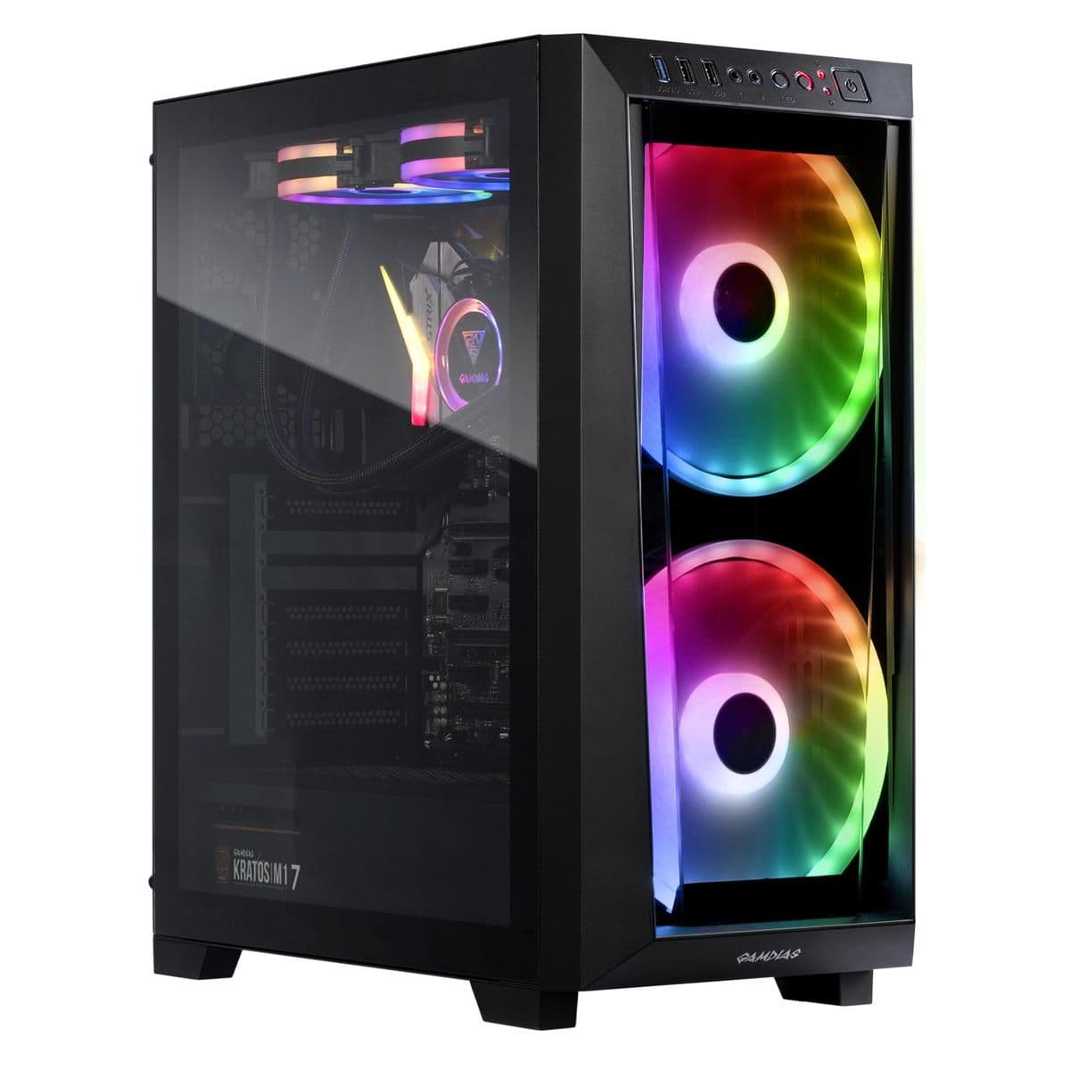 GAMDIAS APOLLO M2 ELITE ATX Mid Tower Black with Tempered Glass Side Panel and USB 3.2 Gen 1 Type-A, USB 2.0 Type-A Front Panel image