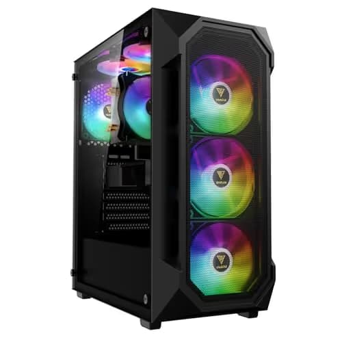 GAMDIAS AURA GC1 ELITE ATX Mid Tower Black with Tempered Glass Side Panel, USB 3.2 Gen 1 Type-A and USB 2.0 Type-A Front Panel, 395 x 195 x 450 mm image