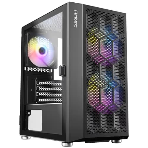 Antec NX200M RGB Micro ATX Mini Tower Black with Tempered Glass Side Panel and USB 3.2 Gen 1 Type-A USB 2.0 Type-A image