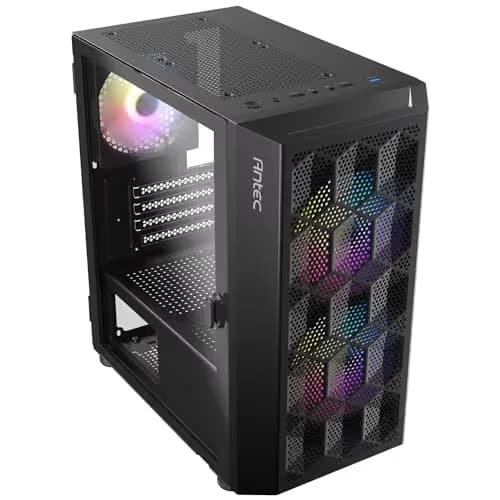 Antec NX200M RGB Micro ATX Mini Tower Black with Tempered Glass Side Panel and USB 3.2 Gen 1 Type-A USB 2.0 Type-A image