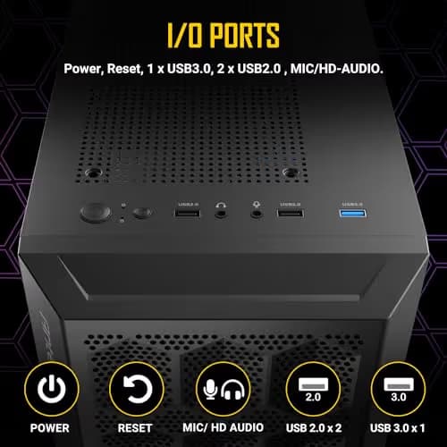 Antec NX200M RGB Micro ATX Mini Tower Black with Tempered Glass Side Panel and USB 3.2 Gen 1 Type-A USB 2.0 Type-A image
