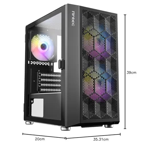 Antec NX200M RGB Micro ATX Mini Tower Black with Tempered Glass Side Panel and USB 3.2 Gen 1 Type-A USB 2.0 Type-A image
