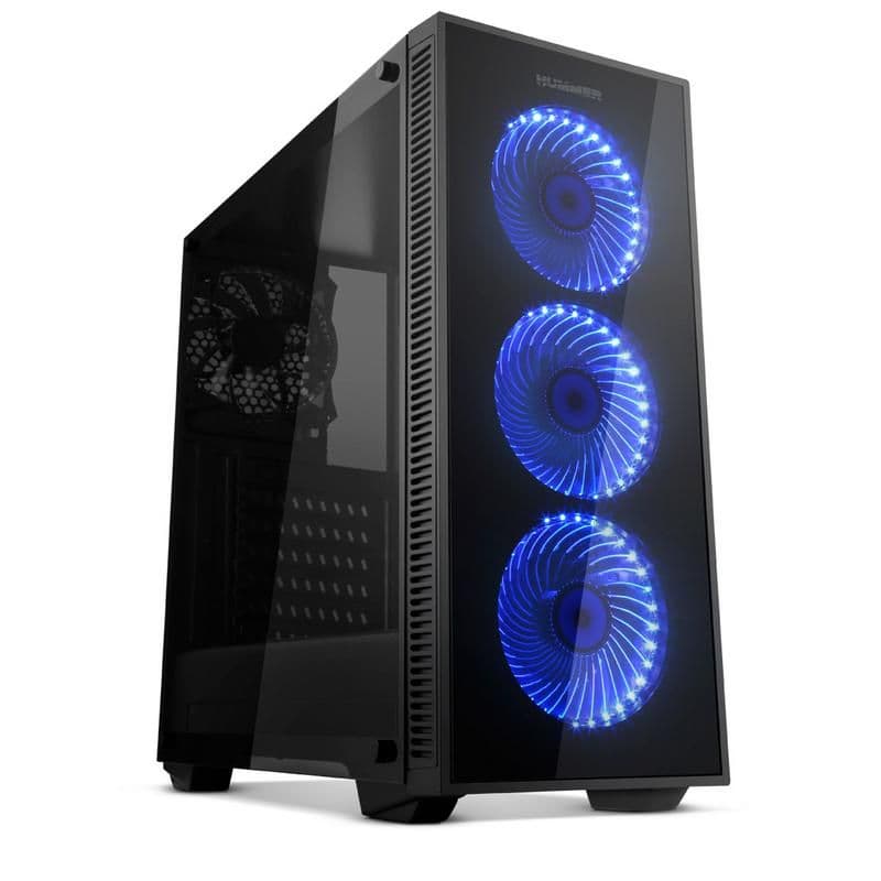 NOX Hummer ATX Mid Tower Black Tempered Glass Side Panel RGB image