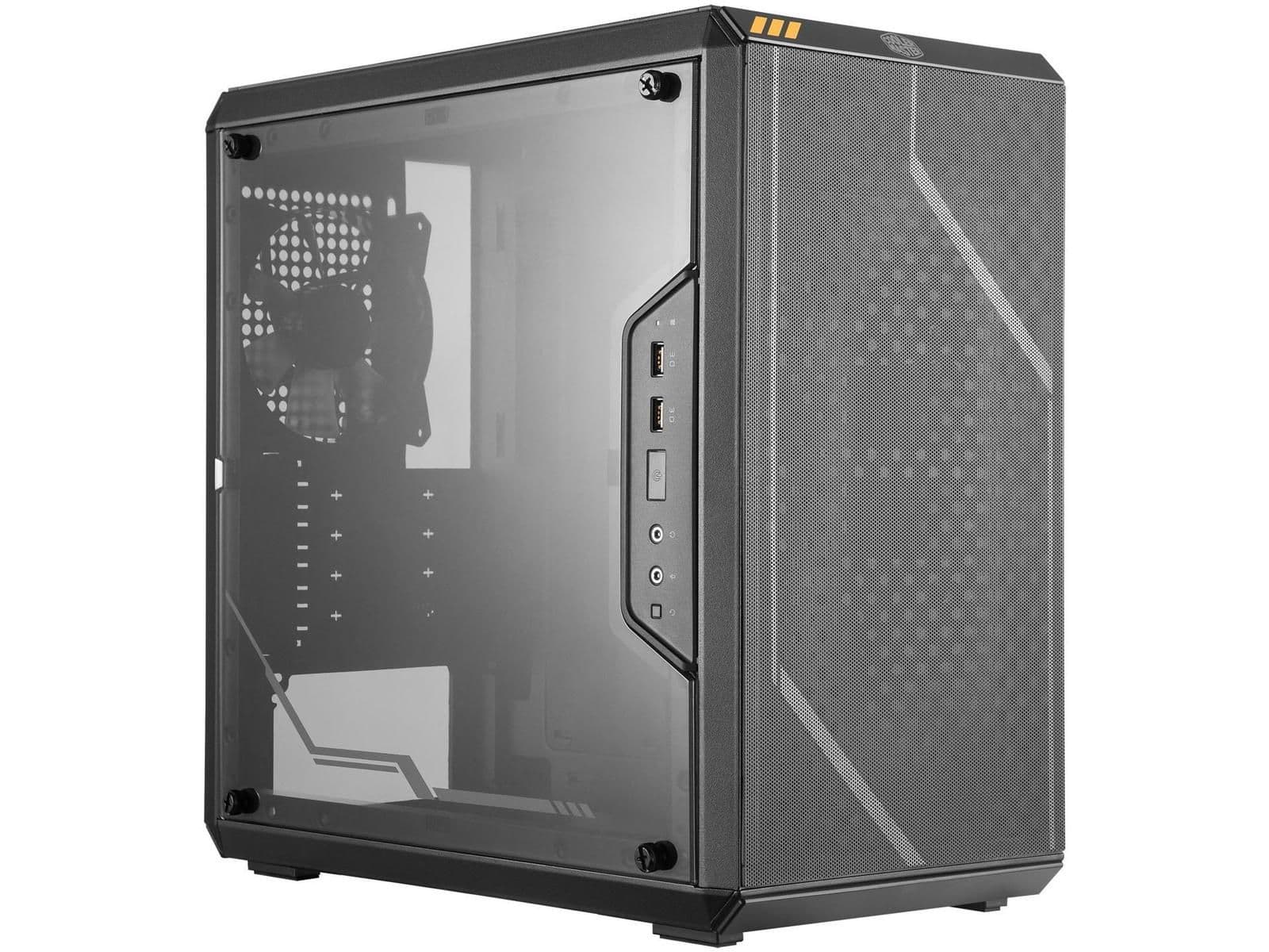 Cooler Master MasterBox Q300L TUF Gaming Edition Micro ATX Mini Tower Black / Gold with Acrylic Side Panel and USB 3.2 Gen 1 Type-A Front Panel USB image