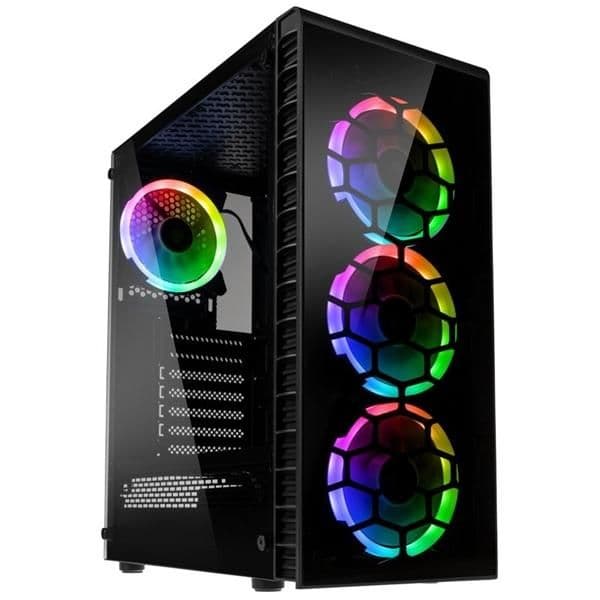 KOLINK Observatory Lite ATX Mid Tower Black with Tempered Glass Side Panel and USB 3.2 Gen 1 Type-A, USB 2.0 Type-A image