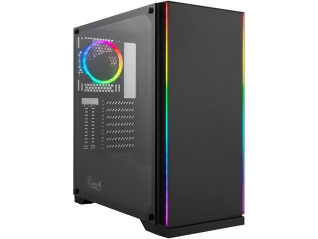 Rosewill Zircon I ATX Mid Tower Black Tempered Glass Side Panel, USB 3.2 Gen 1 Type-A USB 2.0 Type-A Front Panel main image