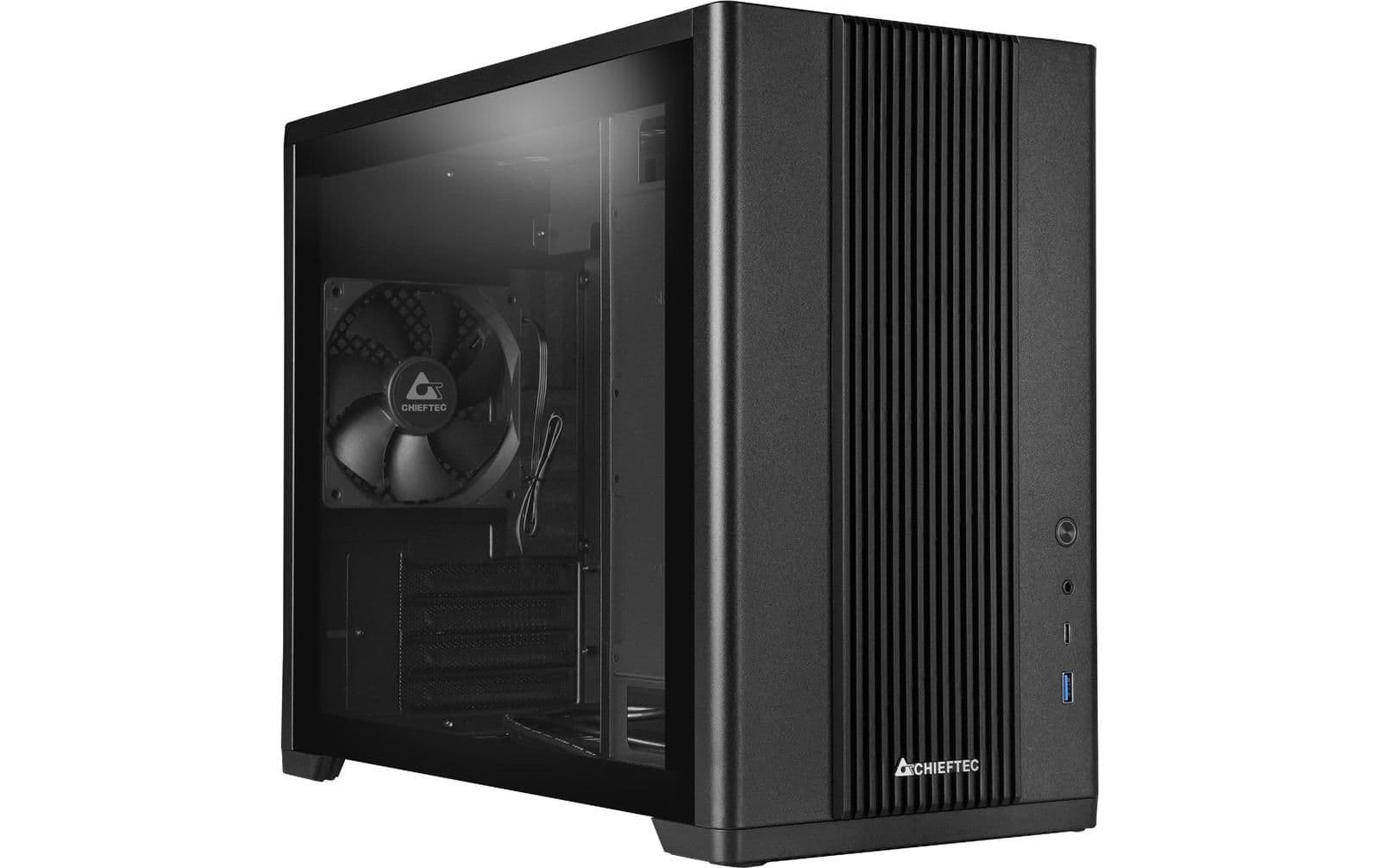 Chieftec BX-10B-OP Micro ATX Mid Tower Black with Tempered Glass Side Panel and USB 3.2 Gen 1 Type-C / USB 3.2 Gen 1 Type-A image