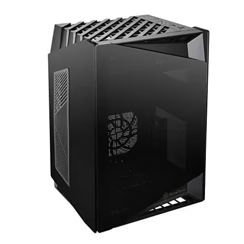 Silverstone Lucid LD03-AF Mini-ITX Tower Black with Tempered Glass Side Panel and USB 3.2 Gen 2 Type-C, USB 3.2 Gen 1 Type-A image