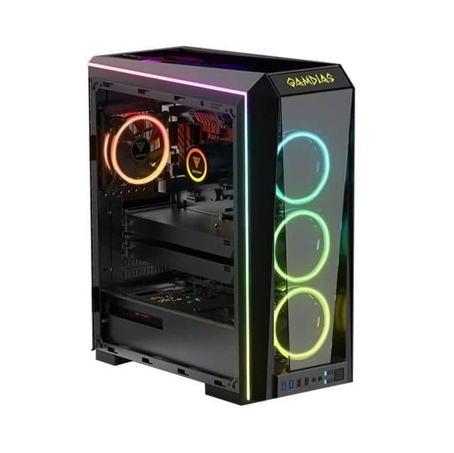 GAMDIAS Talos P1 ATX Mid Tower Black with Tempered Glass Side Panel and USB 3.2 Gen 1 Type-A USB 2.0 Type-A main image