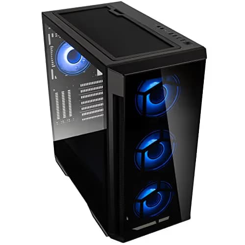 KOLINK Observatory Z ATX Mid Tower Black with Tempered Glass Side Panel and USB 3.2 Gen 2 Type-C, USB 3.2 Gen 1 Type-A, USB 2.0 Type-A image