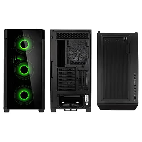 KOLINK Observatory Z ATX Mid Tower Black with Tempered Glass Side Panel and USB 3.2 Gen 2 Type-C, USB 3.2 Gen 1 Type-A, USB 2.0 Type-A image