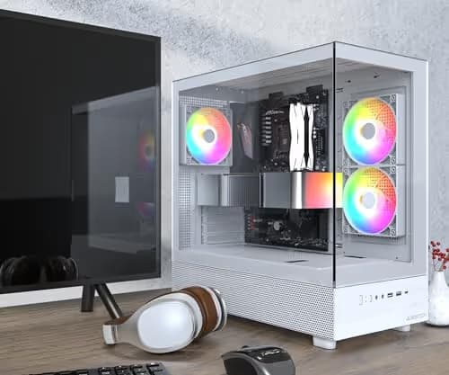 Montech XR ATX Mid Tower White with Tempered Glass Side Panel and USB 3.2 Gen 2 Type-C, USB 3.2 Gen 1 Type-A image