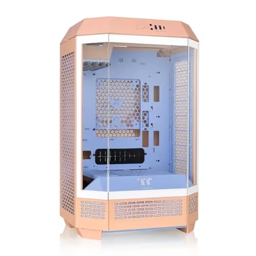 Thermaltake The Tower 300 MicroATX Mini Tower Tempered Glass Side Panel - Peach Fuzz image