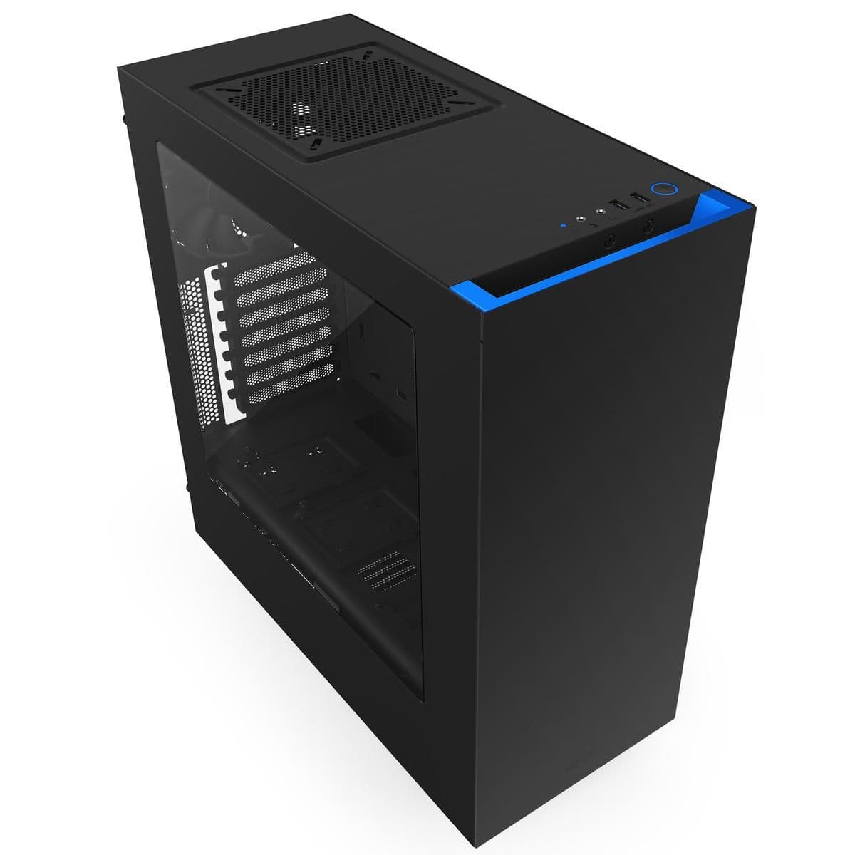 NZXT S340 ATX Mid Tower Black / Blue Acrylic Side Panel main image