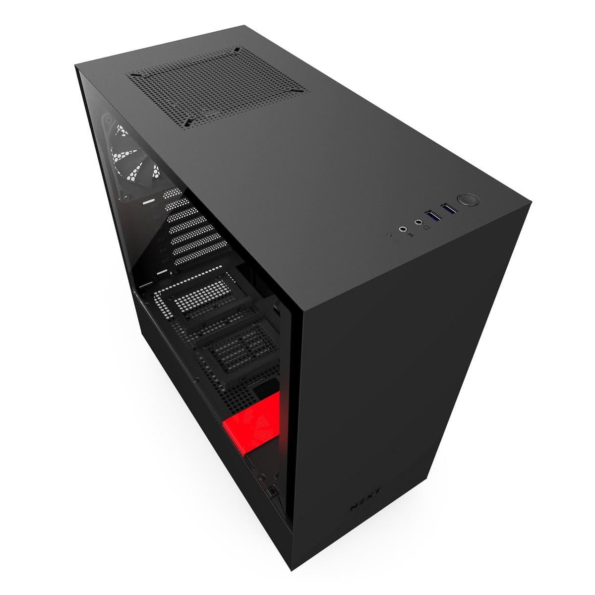 NZXT H500 ATX Mid Tower Black / Red with Tempered Glass Side Panel and USB 3.2 Gen 1 Type-A image