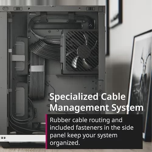 APNX V1 ATX Mid Tower Black / Brown with Tempered Glass Side Panel and USB 3.2 Gen 2x2 Type-C, USB 3.2 Gen 1 Type-A image