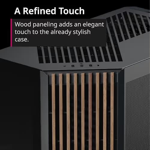 APNX V1 ATX Mid Tower Black / Brown with Tempered Glass Side Panel and USB 3.2 Gen 2x2 Type-C, USB 3.2 Gen 1 Type-A image